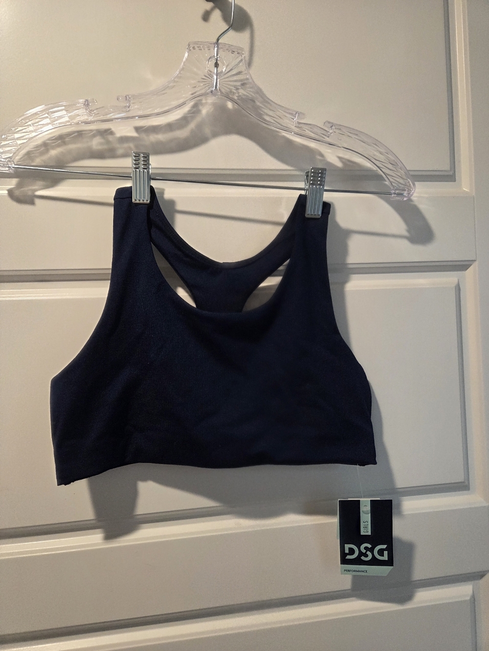 DSG Girls Deep Navy High-Neck Racerback Sports Bra